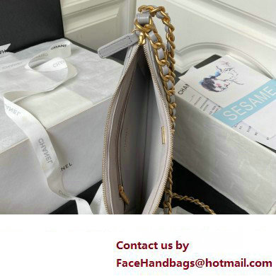 Chanel Shiny Crumpled Lambskin  &  Gold-Tone Metal Large Hobo Bag AS4287 Gray 2023